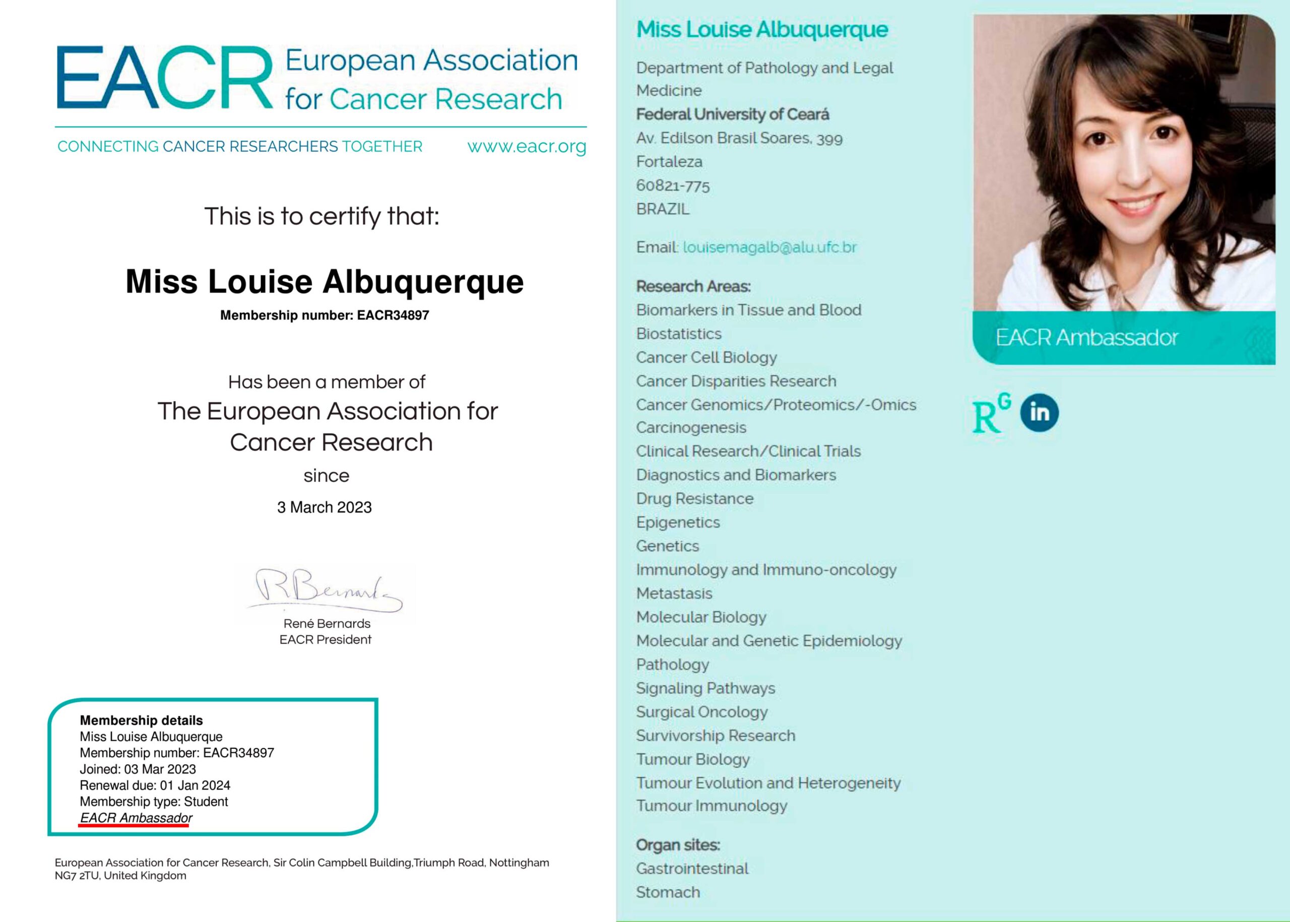 certificado eacr ambassador